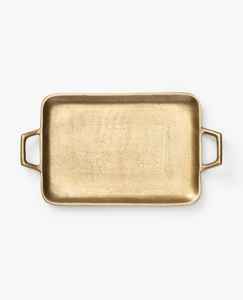 Traditional Design Metal Serving Tray Luxury Rust Gold Tray Unique Design for Serving and for Salad and <b>Rice</b> - Product Image 5