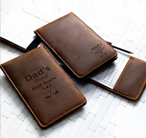 Porte-cartes de score de golf en cuir véritable de haute qualité personnalisé, imperméable, style anglais, léger, unisexe, couverture de livre de yardage ouverte - Product Image 4