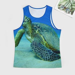Ocean Sea Turtle Débardeur musclé sans manches pour homme, 100 % coton, sportif - Product Image 2