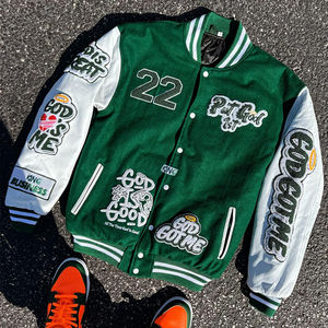 เสื้อแจ็คเก็ตเลตเตอร์แมนผู้ชายไซส์ใหญ่ ลดราคาพิเศษ เป็นมิตรกับสิ่งแวดล้อม ผลิตจากผ้าฝ้าย 100% แขนสั้นสำหรับฤดูร้อน ทันสมัย สวมใส่สบาย - Product Image 2