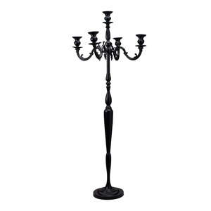 Candelabros de Metal de nuevo diseño, candelabros de 5 brazos con revestimiento negro para el hogar y la boda, decoración de mesa, centro de mesa - Product Image 4