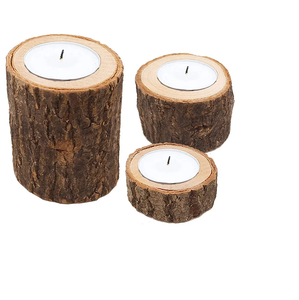 Best Selling Natural <b>Unfinished</b> Solid <b>Wood</b> <b>Candle</b> Stand Home Decor <b>Candle</b> <b>Holder</b> Elegant Table Design for Christmas Dinner - Product Image 1