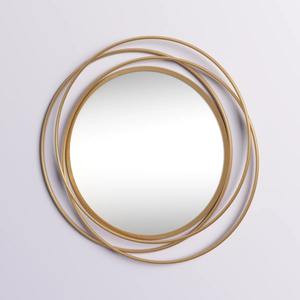 <b>Gold</b> Art Deco Arched Wall <b>Mirror</b> with Scalloped Crown Top Metal Frame and Beveled Glass for <b>Bathroom</b> Fireplace Wedding Decor - Product Image 1
