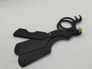 Maquinilla de afeitar de barbero de borde recto dorado y negro, hoja de afeitar plegable, característica de seguridad única, desechable para cara, cuerpo, Bikini, uso de axilas - Product Image 2