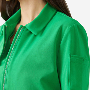 Vestes polo unisexes en tissu dobby de coton personnalisé, à fermeture éclair sur le devant, pour le personnel médical, les imprimantes de laboratoire, les femmes, les blouses de travail, les polos de sport - Product Image 5