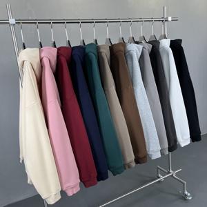 Buena calidad 100% algodón peso pesado 400GSM ropa de calle de invierno de gran tamaño personalizado bordado impreso pulóver sudaderas con capucha - Product Image 6