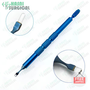 Instrumento Quirúrgico Oftálmico, Cuchilla de Queratoma de Zafiro, Doble Lanceta Recta y Curva, Cuchilla para Cornea Clara - Product Image 5