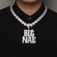 Joyería Hip Hop al por Mayor Chapada en Rodio para Hombre, Cadena Cubana con Moissanita VVS1, Certificación IGI, Joyería Fina para Compromiso