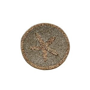 Dessous de verre perlé personnalisé fabriqué à la main en gros en usine Dessous de verre perlé fait à la main de l'Inde par l'artisanat en croissant - Product Image 1