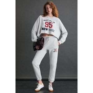 GRIMELANGE Gloryy <b>Women's</b> Comfort Fit Print Detail Elasticated Leg Organic Cotton <b>Tracksuit</b> Set - Product Image 3