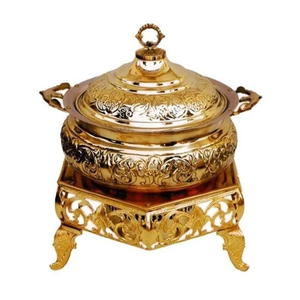 Plato de frotamiento asequible, calentador de comida de buffet de lujo de acero inoxidable para uso en fiestas de bodas, plato de servicio personalizable y de alta calidad - Product Image 5