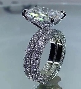 Radiant Moissanite Engagement <b>Ring</b> Gift <b>for</b> <b>Men</b> Women <b>Ring</b> Sterling <b>Silver</b> Bridal Customized <b>Ring</b> - Product Image 1