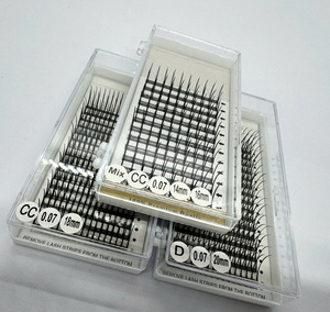 Pestañas Postizas Profesionales Hechas a Mano con Efecto Spike, Curvatura C/CC/D, Grosor 0.07, PBT Coreano, Volumen Completo, Pre-fabricadas, para Artistas de Pestañas Avanzados - Product Image 2