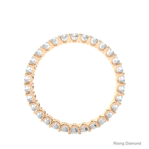 1.2 CTW Round Cut Lab Grown Diamond Full Eternity Set CVD Wedding <b>Band</b> Yellow Gold Anniversary Gift <b>Rings</b> - Product Image 6