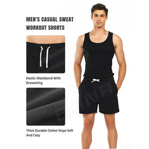 Pantalones Cortos Deportivos Personalizados con Logotipo para Hombre, 100% Algodón, Diseño Sólido, Ropa Deportiva Informal para Correr, Resistente al Viento - Product Image 3