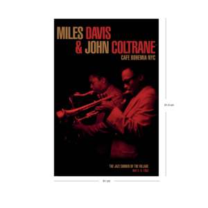 Póster de M. Davis y J. Coltrane Modern Cafe Bohemia NYC, arte de pared en papel con marco negro - Product Image 5