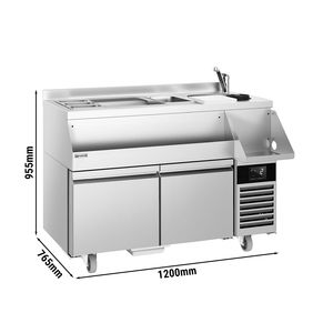 Station de cocktails / Comptoir de bar commercial - 1200 mm - 150 L - 2 tiroirs - Prise 13A - Product Image 2