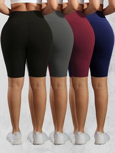 Shorts de yoga pour femmes, solides, 3 poches, taille mi-haute, effet push-up, respirants, écologiques, collants de sport, élastiques, pour le cyclisme, vêtements de sport actifs - Product Image 4
