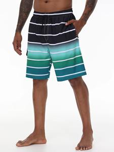 Short de bain à rayures pour hommes Short de plage à séchage rapide avec poches zippées et doublure en maille - Product Image 6