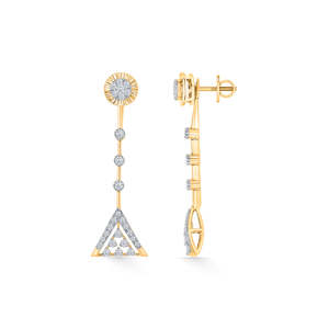 Pendientes <span class=keywords><strong>Diora</strong></span> Point Gold Drop con diamantes estilo colgante - Product Image 3