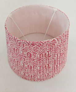 Handcrafted Industrial Pleated <b>Lampshade</b> Elegant <b>White</b> & Red Bohemian Pattern Unique Home Decor Accent for Bedroom Living Room - Product Image 5