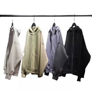 Venta al por mayor Sudadera con capucha Hombres Color Liso Personalizado Sudadera con capucha Sudaderas con capucha de lana de algodón - Product Image 3