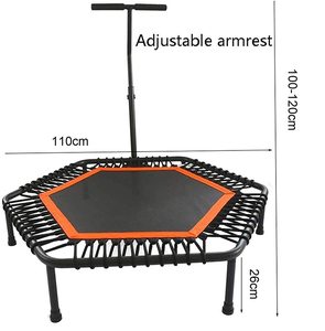 Mini trampolín con pasamanos ajustable, barra de mango, reboteador interior para adultos, el mejor entrenamiento de cardio urbano, entrenador en casa - Product Image 3