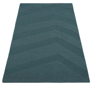 Alfombra Rectangular Delgada de Lana 100% Teal con Rayas Modernas, Textura de Pelo Medio, Tejida a Mano, Ecológica, para Sala de Estar/Hogar - Product Image 6