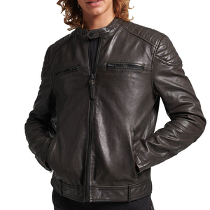 Venta al por mayor de chaquetas de cuero de invierno para hombre personalizadas abrigo de motocicleta impermeable Forro de seda de alta calidad precio razonable lona - Product Image 1