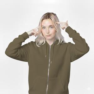 Sudadera con Capucha para Mujer, Estilo Moderno, Estampado Sólido, Insignia Frontal Personalizable, Ropa de Alta Calidad, Secado Rápido, Transpirable, Tejida, Informal, para Invierno - Product Image 1