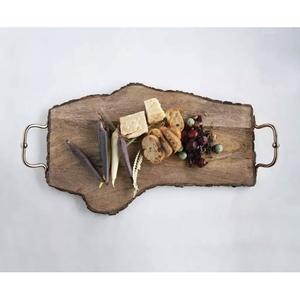 Bandeja de Servicio Ecológica de Madera de Mango para Restaurantes y Hoteles, Tabla de Charcutería, Platos para Servir, Bandeja para Desayuno, Té y Café - Product Image 1