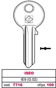 กุญแจ Asc Ie9 (g.Vac 0) Iseo - Product Image 1