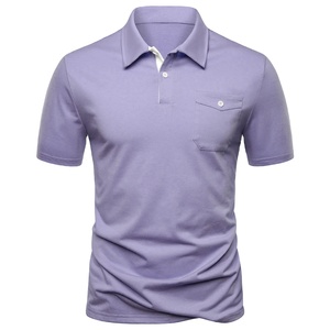 Chemises d'été en jersey tricoté uni pour hommes, mélange polyester/coton, manches courtes, séchage rapide, respirantes, options grandes tailles 2026 - Product Image 1