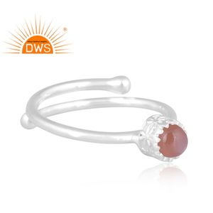 Dernières tendances 925 bague empilable en argent sterling fin avec pierre de lune en chocolat naturel fabricant de bijoux personnalisés - Product Image 3