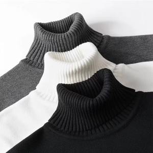 Couleur unie hiver superposition basiques bas pull col roulé hommes pull solide hommes sueur tricot sous chandails 2025 - Product Image 5