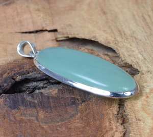 Pendentif en argent sterling avec chalcédoine aquatique, bijou artisanal en pierres précieuses, élégant pour un usage quotidien, cadeau pour enfants et femmes - Product Image 6