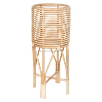 Support de Plantes en Rotin Tressé Ouvert, Panier en Osier, Pot de Jardin, Décoration Maison, Style Américain, Sculpté à la Main, Prix Usine