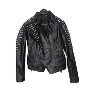 เสื้อแจ็กเก็ตหนังสำหรับผู้หญิงเสื้อแจ็กเก็ตหนังแบบกลับด้านมีซิปผ้าเนื้อนุ่มพิมพ์ลายพรีเมียมสำหรับฤดูใบไม้ร่วงฤดูหนาว - Product Image 5