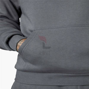 Haute qualité deux pièces ensembles épais sweats à capuche survêtement hommes coton vierge deux pièces hommes survêtements - Product Image 3
