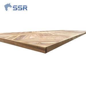 Encimera de bloque de carnicero de madera de Acacia Chevron sin terminar con borde cuadrado para proyectos de baño, cocina o espacio de trabajo - Product Image 4