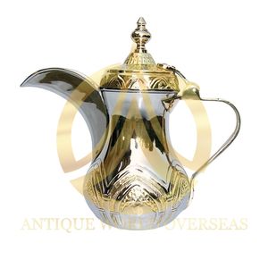 Premium fait à la main en laiton arabe Dallah cafetière traditionnelle du moyen-orient théière Vintage arabe café serveur décor à la maison cadeau - Product Image 5