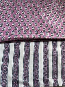 Hand Block Printed 100% Cotton Traditional Block Printed Cotton Geometric Fabric by the Yard at Factory - Product Image 3