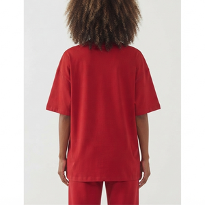 Camiseta de Lujo 100% Algodón Vintage para Mujer, Color Rojo Personalizable, Talla Grande, Lisa, Unisex - Product Image 5