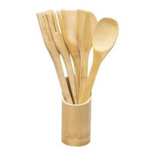 Vente en gros d'articles de cuisine Zen asiatique écologiques de haute qualité, meilleure vente, ensemble de 5 cuillères en bambou naturel - Product Image 6