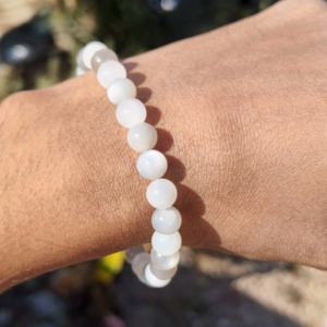 Wholesale <b>Healing</b> <b>Crystal</b> Beaded <b>Bracelets</b> 6mm Natural Agate Silver Plated Luxury Gift for Sale - Product Image 3