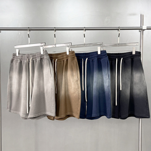 Pantalones cortos de chándal Vintage de alta calidad para hombre, 100% poliéster, verano, Terry francés, lavado ácido, estilo informal, ropa de calle informal - Product Image 5