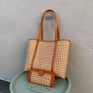 Handwoven Rattan <b>Storage</b> <b>Handbag</b> Eco Friendly Natural Wicker Bag - Product Image 3