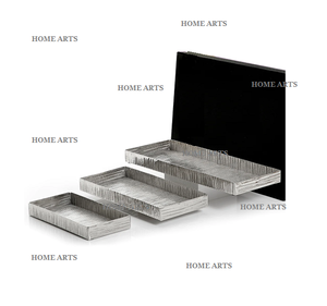 Juego de 3 bandejas para servir alimentos de diferentes tamaños, Bandejas para servir dulces de acero inoxidable de la mejor calidad a la venta - Product Image 4
