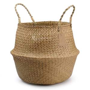 Viettimecraft Natural Seagrass Belly Basket Estilo Vintage para decoración del hogar Almacenamiento y jardineras al por mayor disponible - Product Image 1