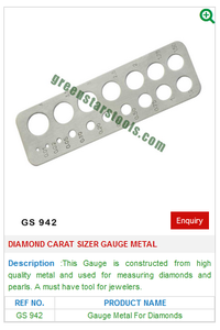 Diamant Carat Sizer Jauge Métal GS 942 Acier Bijoux Outils pour Montre-Bracelet Pièces - Product Image 2